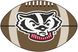 NCAA Football Mascot University of Wisconsin 1'6" x 1'10" Rug
