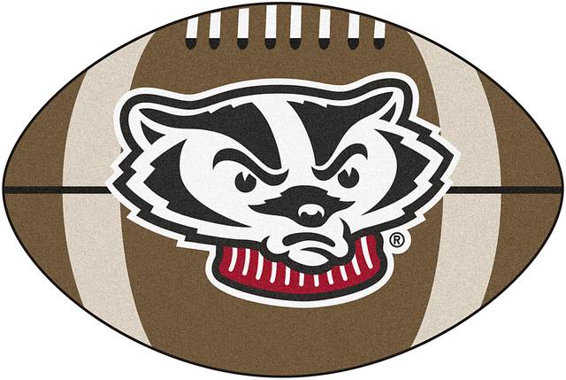 NCAA Football Mascot University of Wisconsin 1'6" x 1'10" Rug - Thumbnail - Image 1