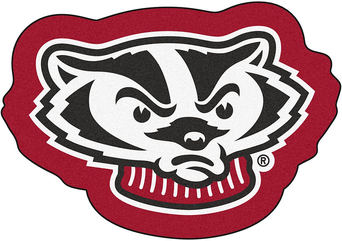 NCAA Football Mascot University of Wisconsin 1'6" x 2" Rug