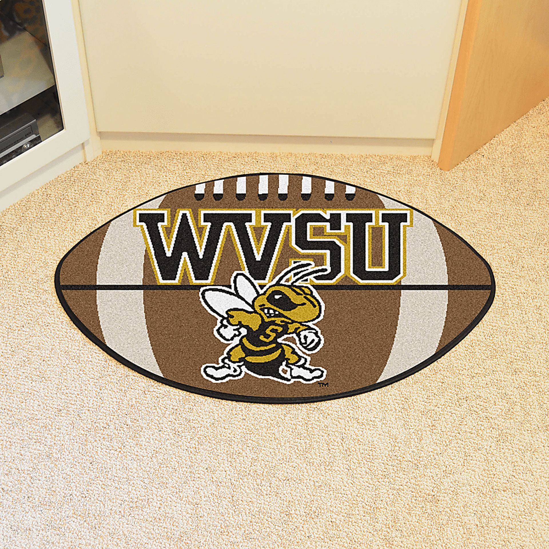 NCAA Football Mascot West Virginia State University 1'6" x 1'10" Rug - Image 2