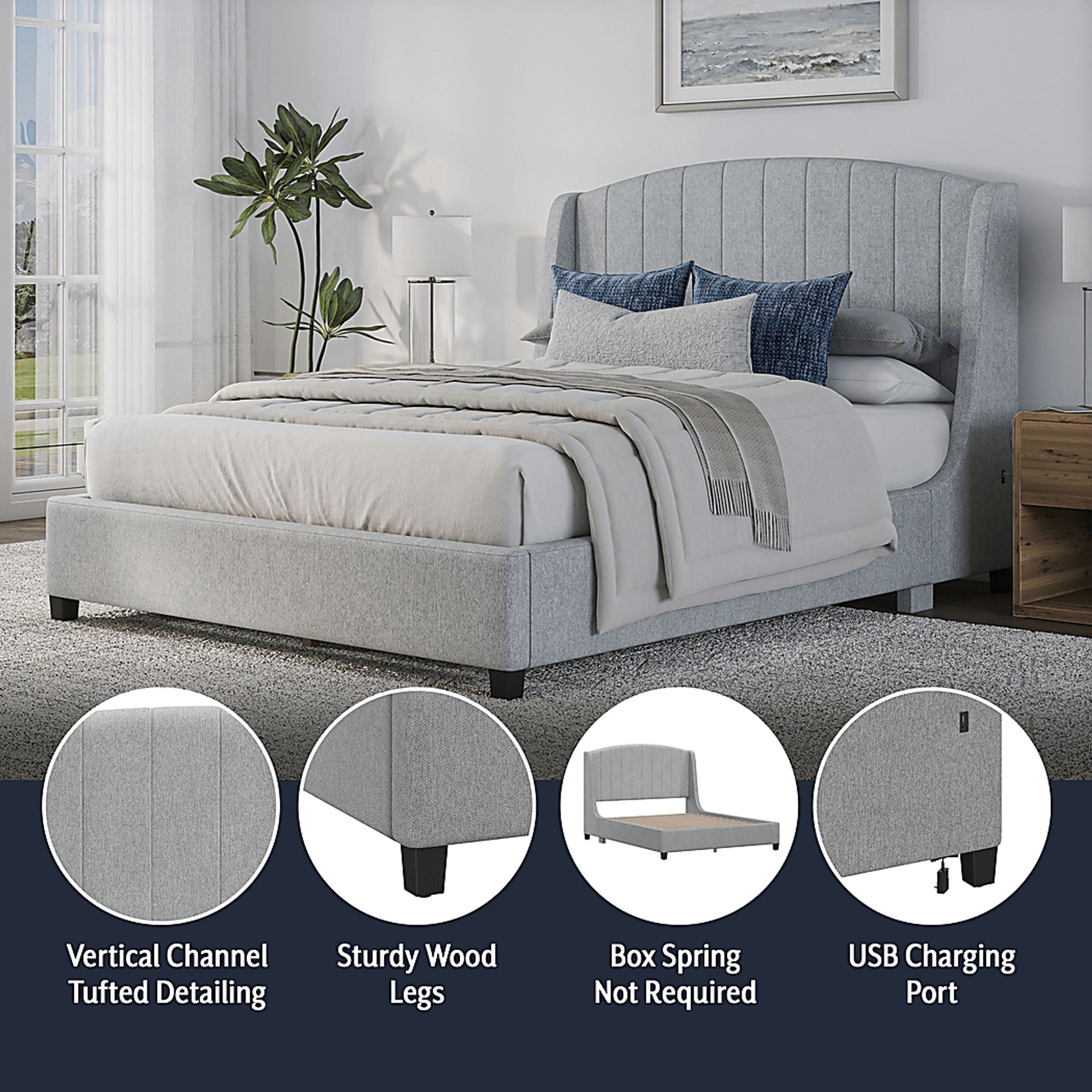 Neaera Gray Queen Bed - Image 21