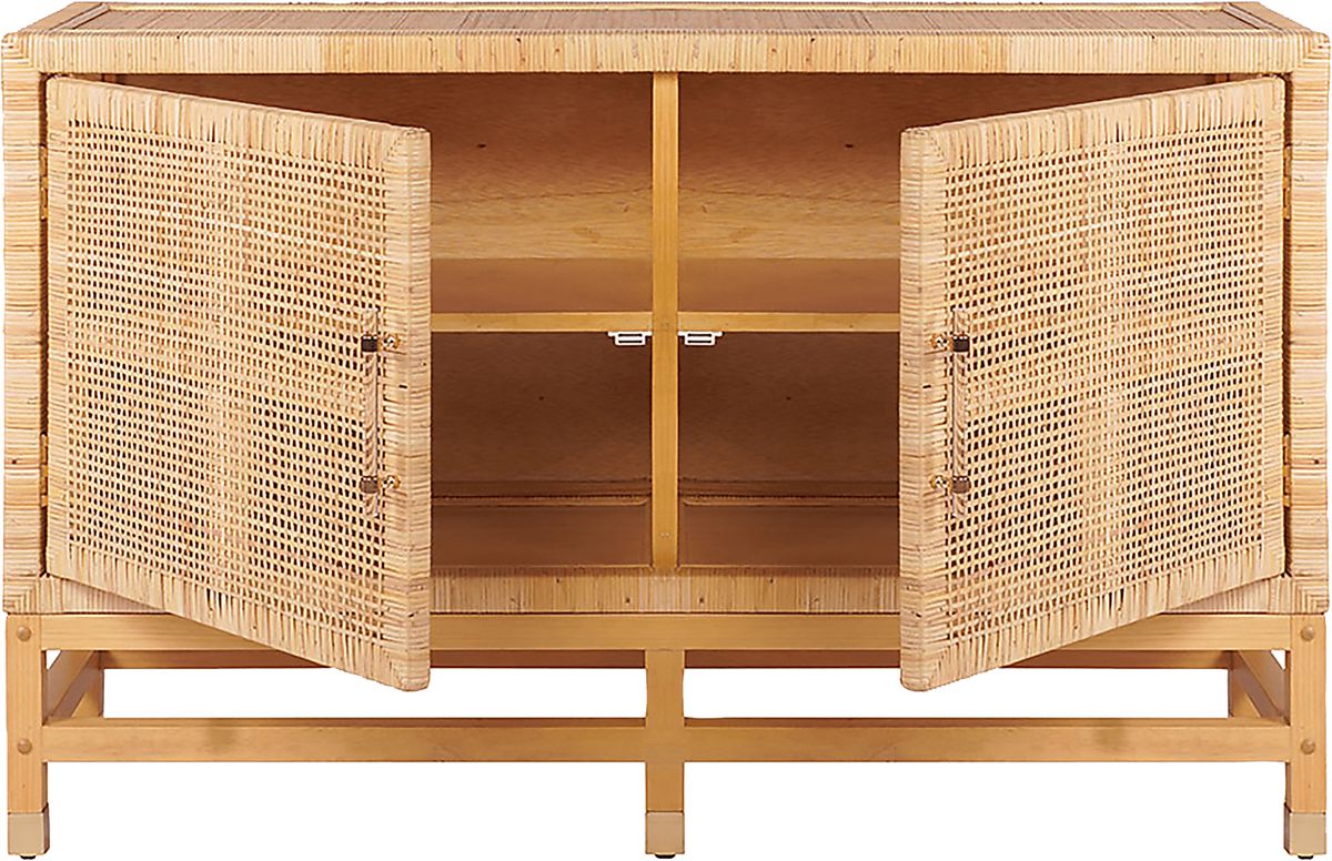 Neath Natural Light Wood Beige,White Buffet | Rooms to Go