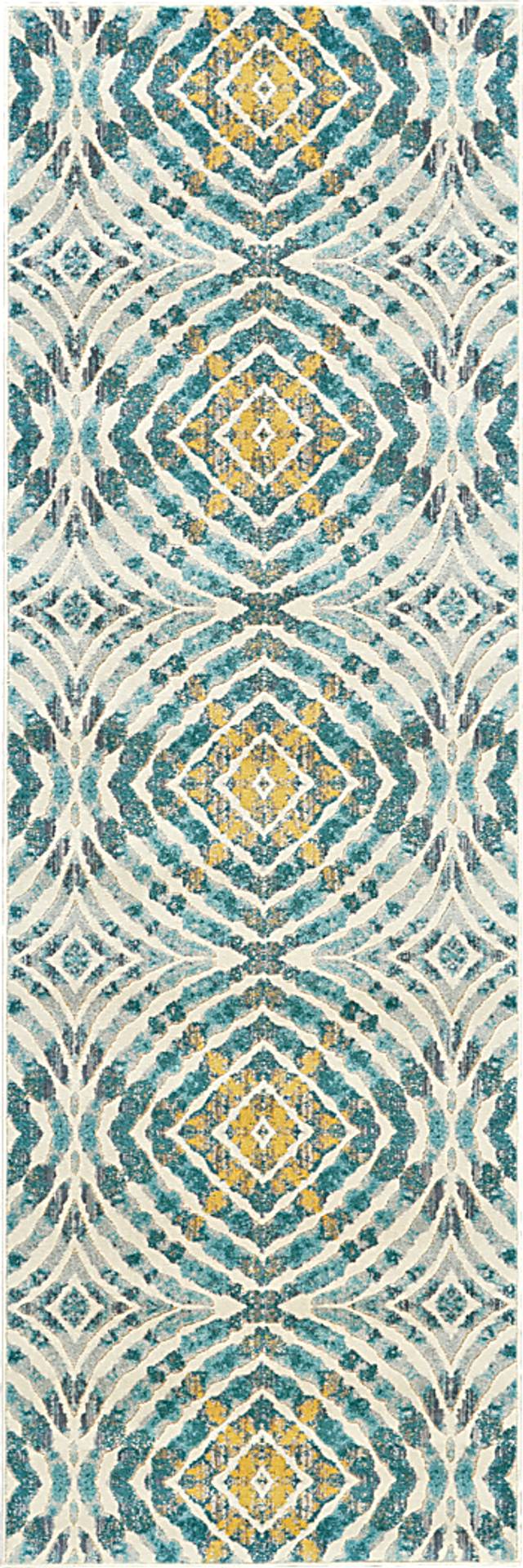 Neave Teal 2'7 x 8' Runner Rug - Thumbnail - Image 1