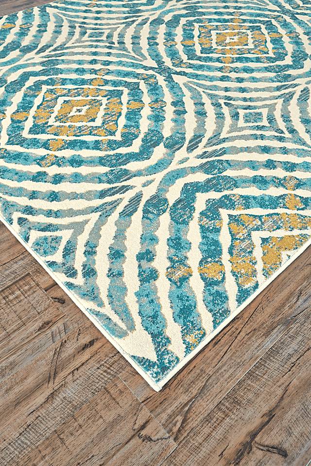 Neave Teal 5'3 x 7'6 Rug - Thumbnail - Image 4