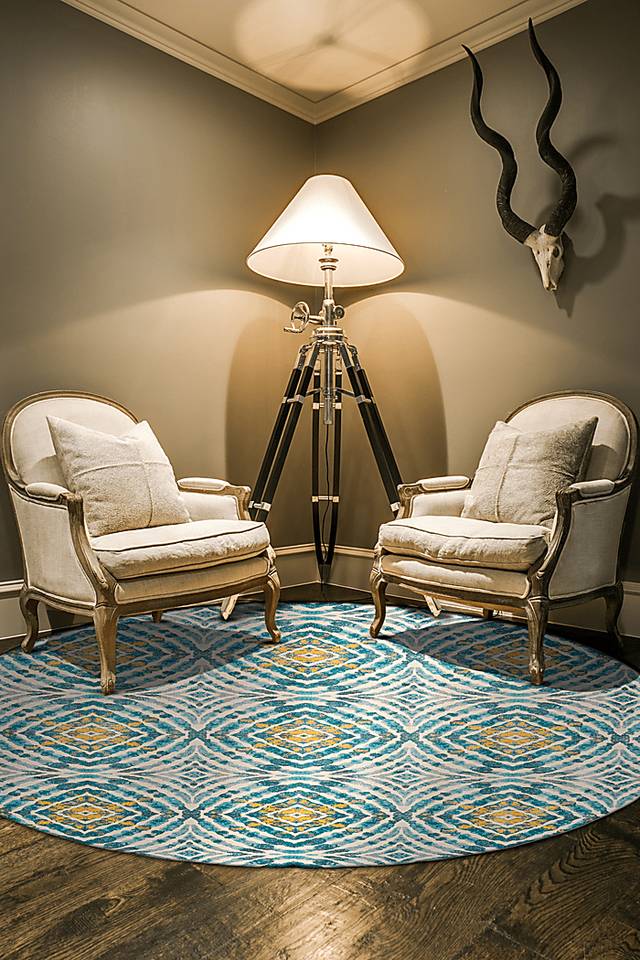 Neave Teal 8'9 Round Rug - Thumbnail - Image 2