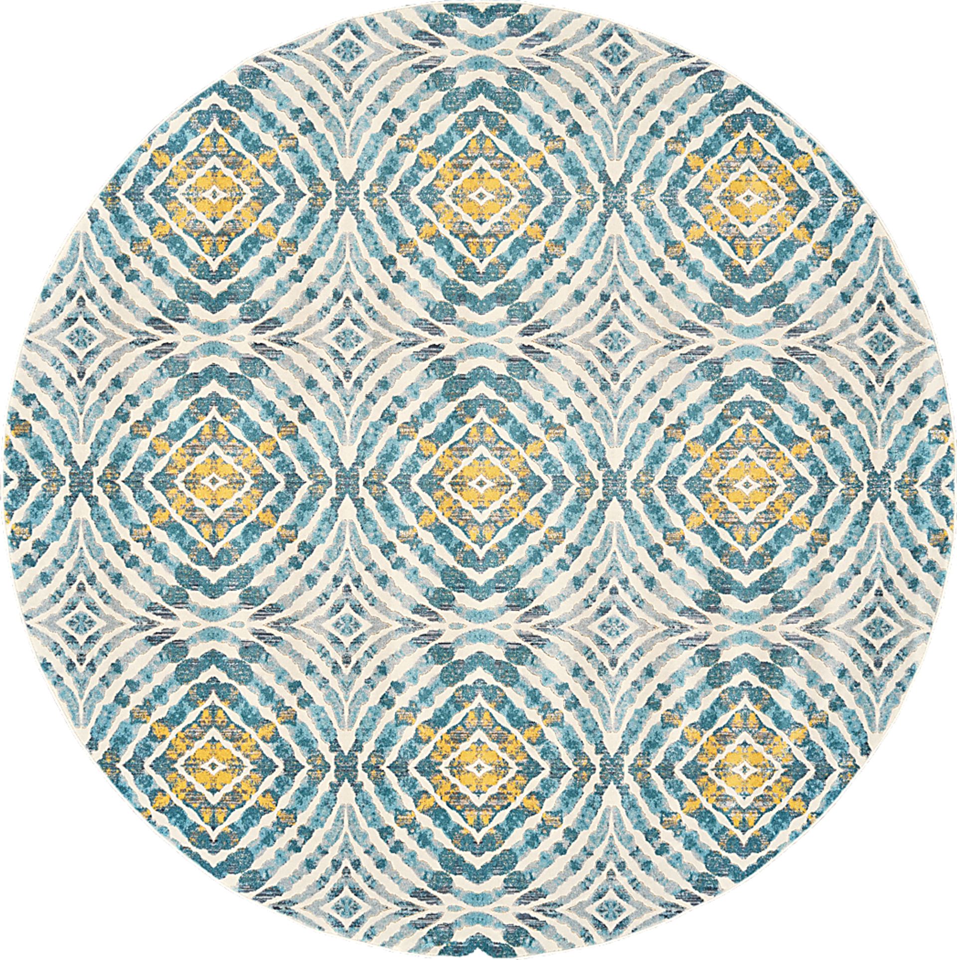 Neave Teal 8'9 Round Rug - Image 1