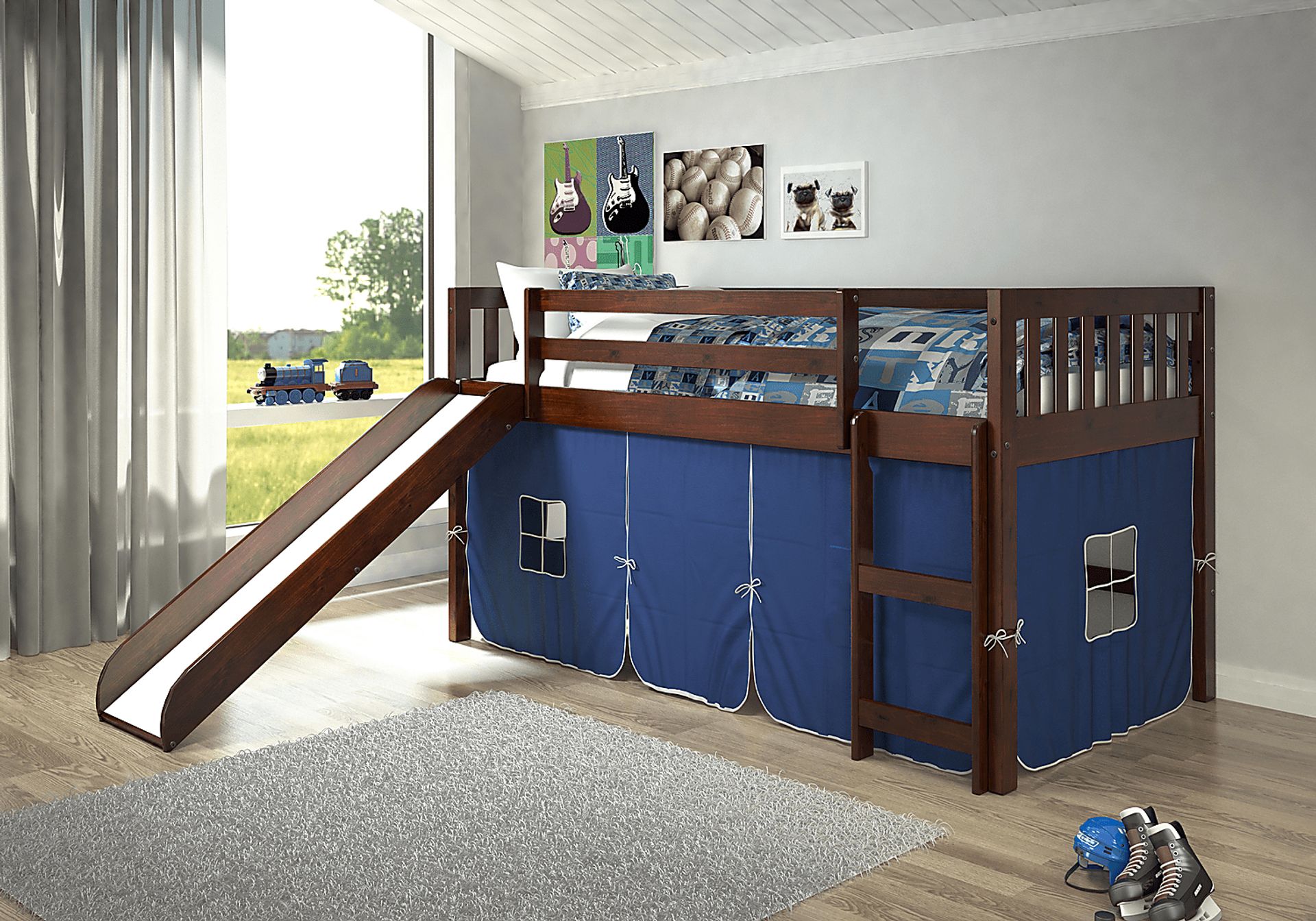 Nebrentwood Blue Twin Low Loft Bed - Image 2