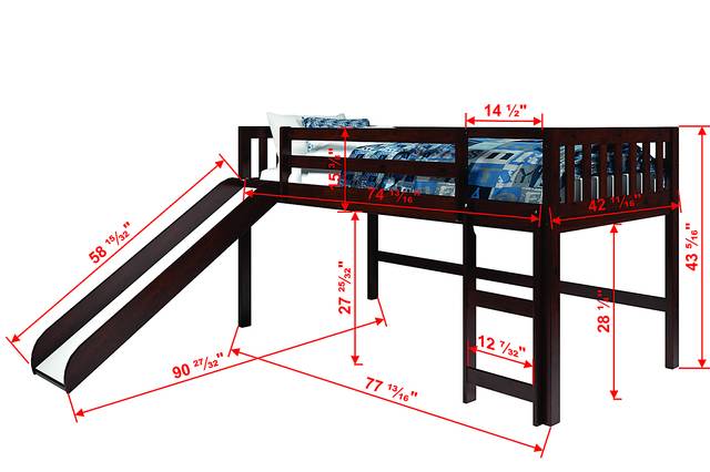 Nebrentwood Blue Twin Low Loft Bed - Thumbnail - Image 3