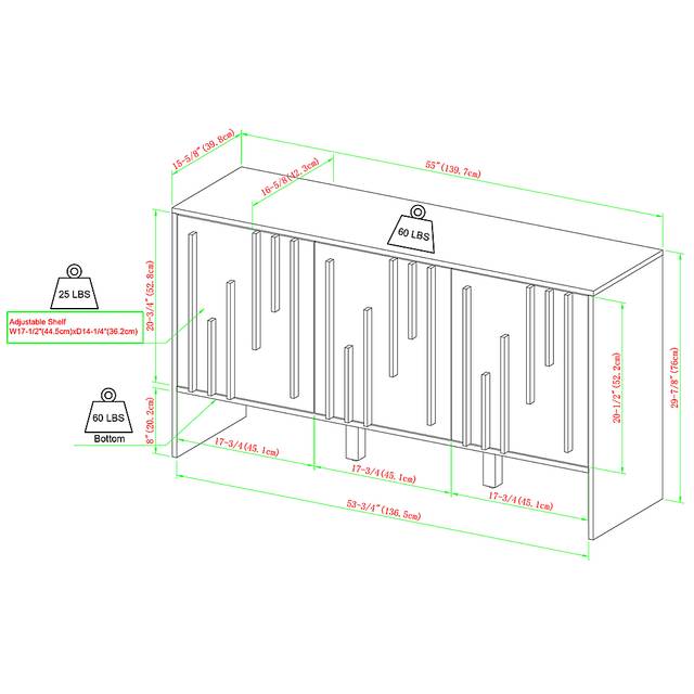 Necoridge Black Sideboard - Thumbnail - Image 4