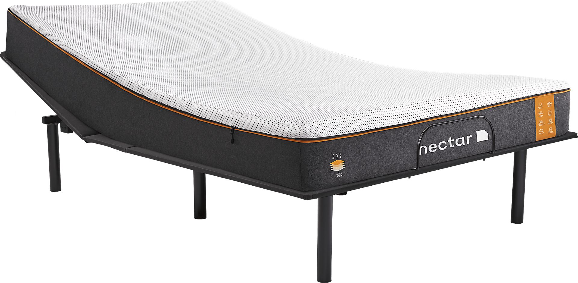 Nectar Premier Copper Queen Mattress with Head Up Only Base - Image 1