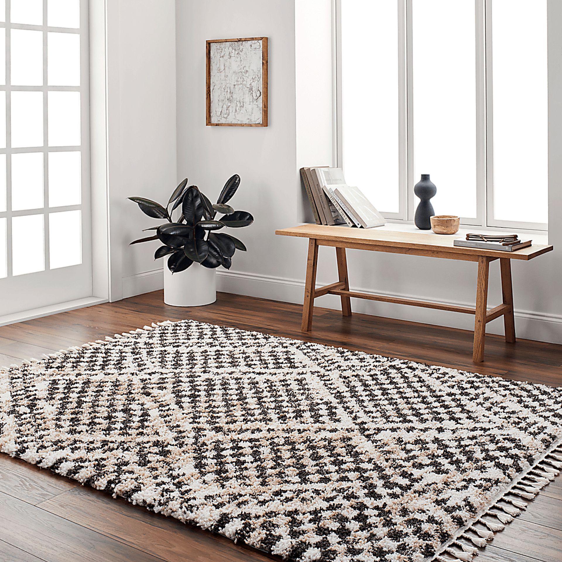 Neena Black 5'3 x 7' Area Rug - Image 2