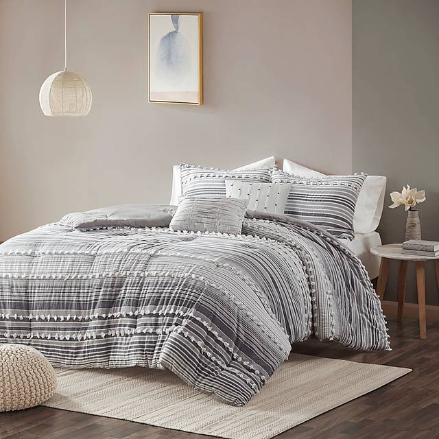 Neha Gray 5 Pc King Comforter Set - Thumbnail - Image 2