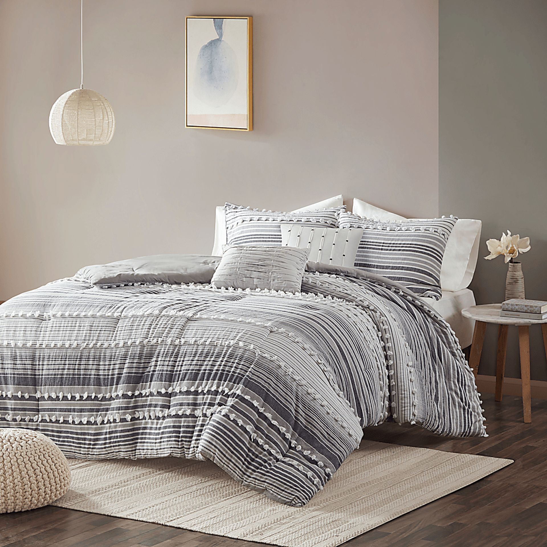 Neha Gray 5 Pc King Comforter Set - Image 2