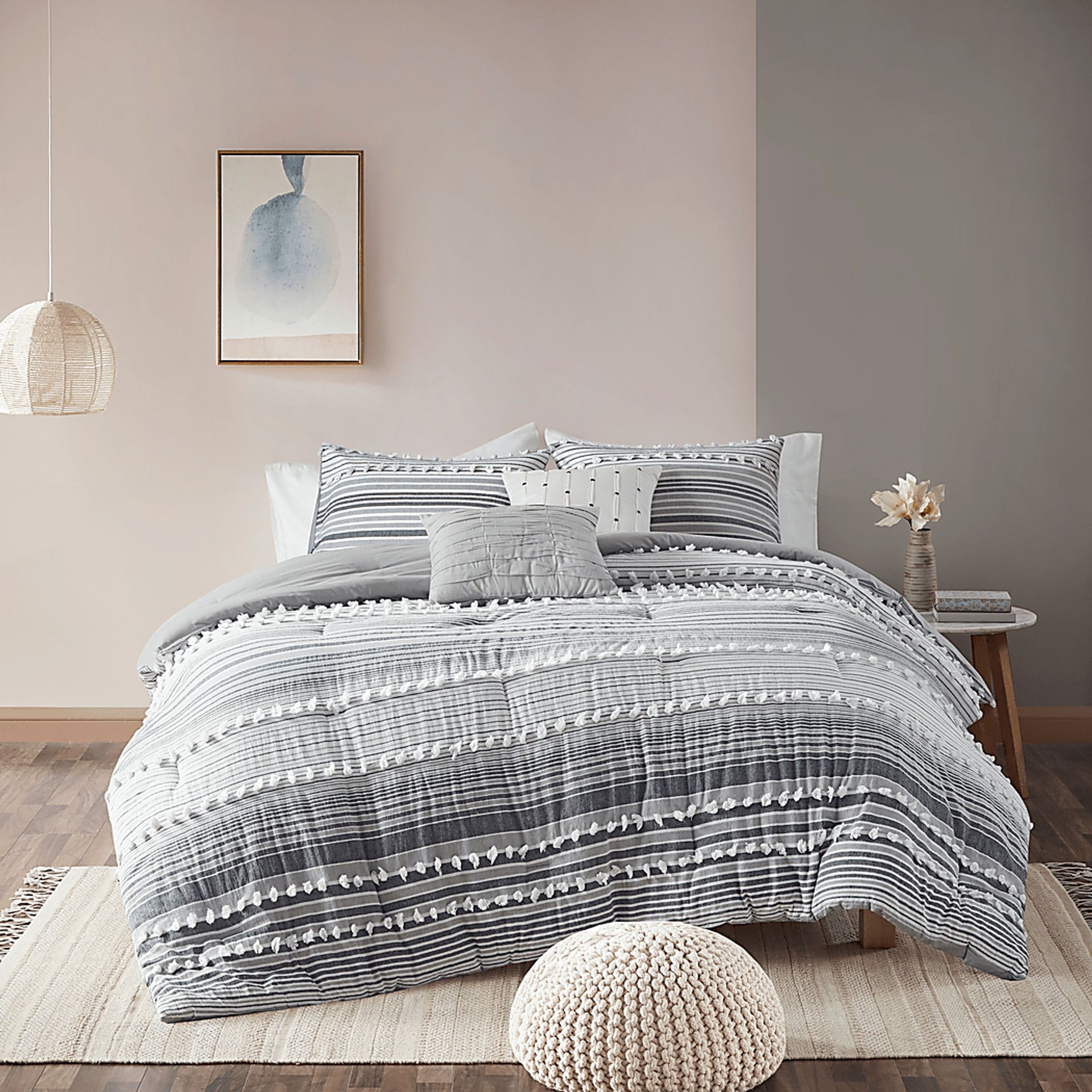 Neha Gray 5 Pc King Comforter Set - Image 1