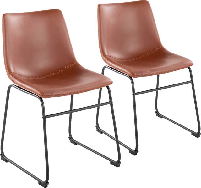 Nehru Cognac Dining Chair, Set of 2 - Thumbnail - Image 1