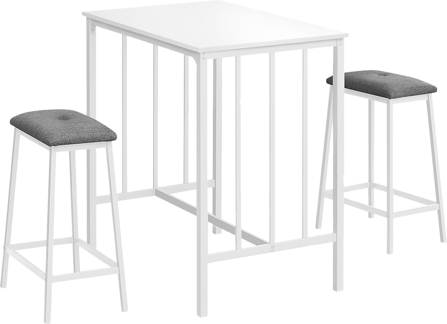 Neia White 3 Pc Counter Height Dining Set