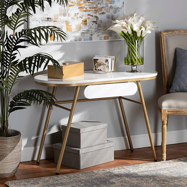 Neibur White Sofa Table - Thumbnail - Image 7