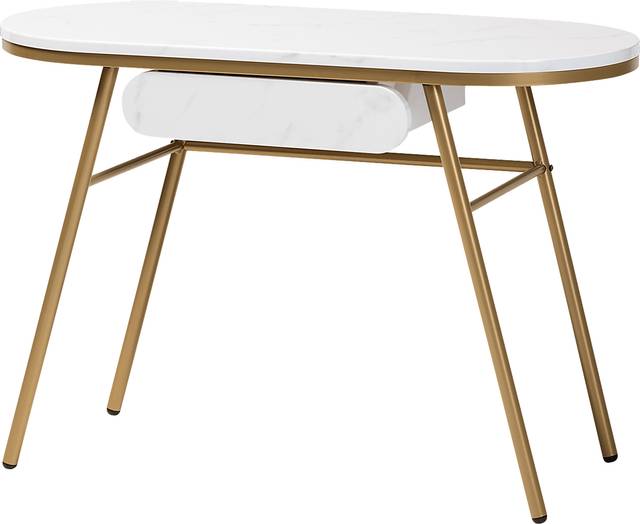 Neibur White Sofa Table - Thumbnail - Image 1