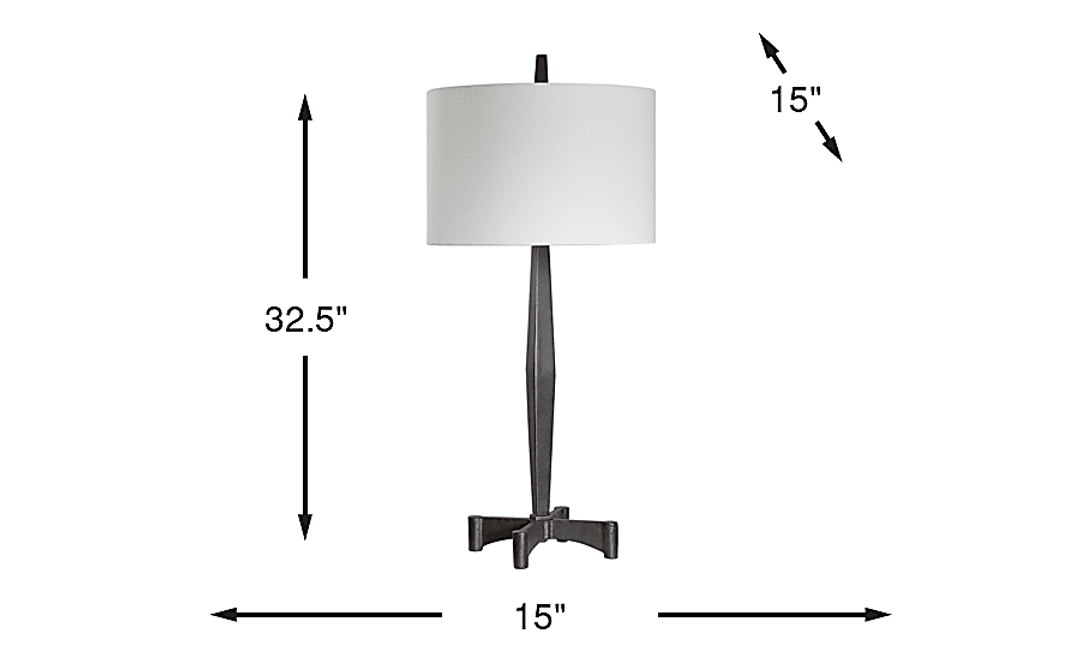 Nelrose Post Black Table Lamp