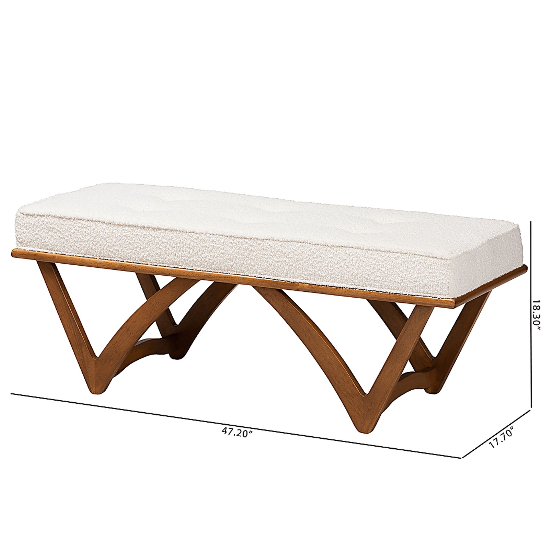 Nemasket Cream Accent Bench - Image 8