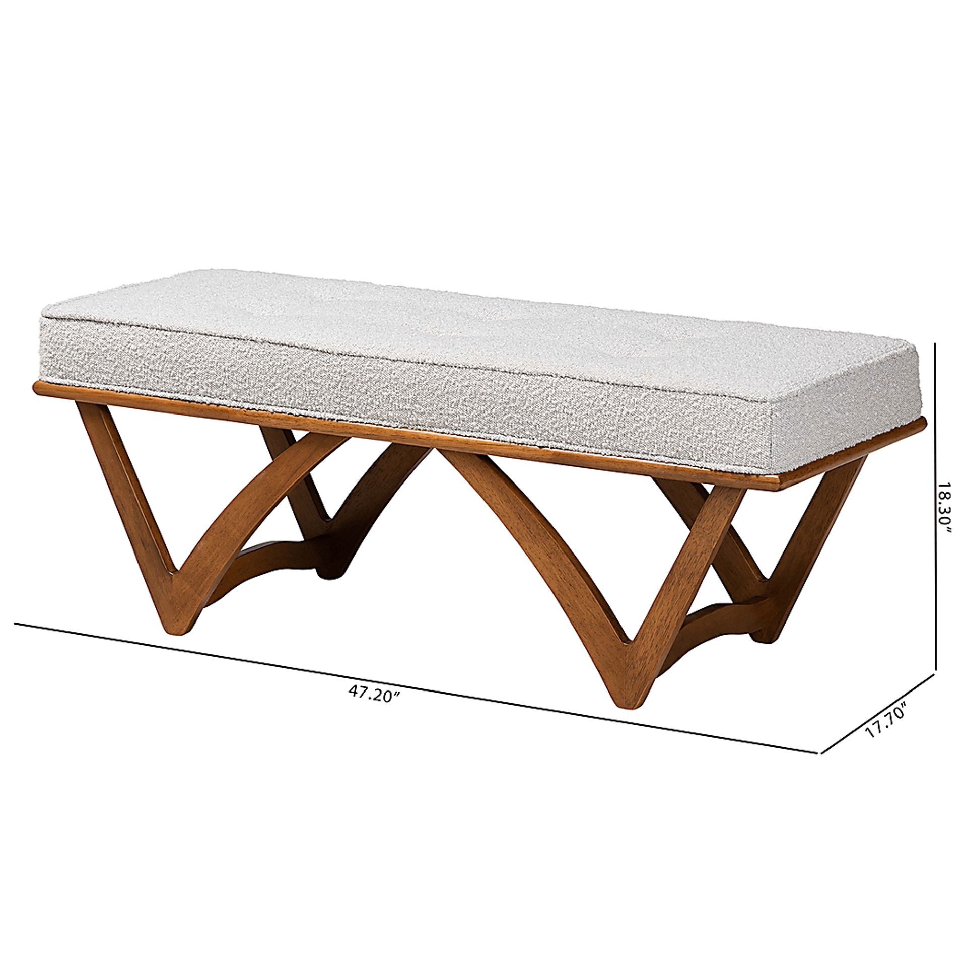 Nemasket Light Gray Accent Bench - Image 8