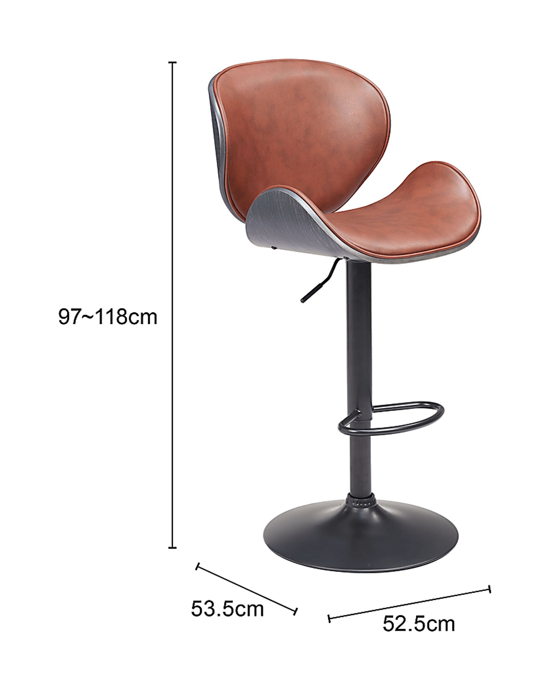 Nemesia Brown Bar Stool - Image 3