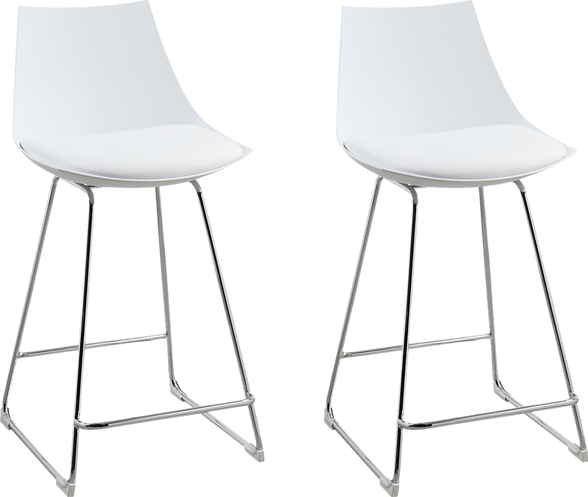 Neoway White Counter Height Stool, Set of 2 - Image 2