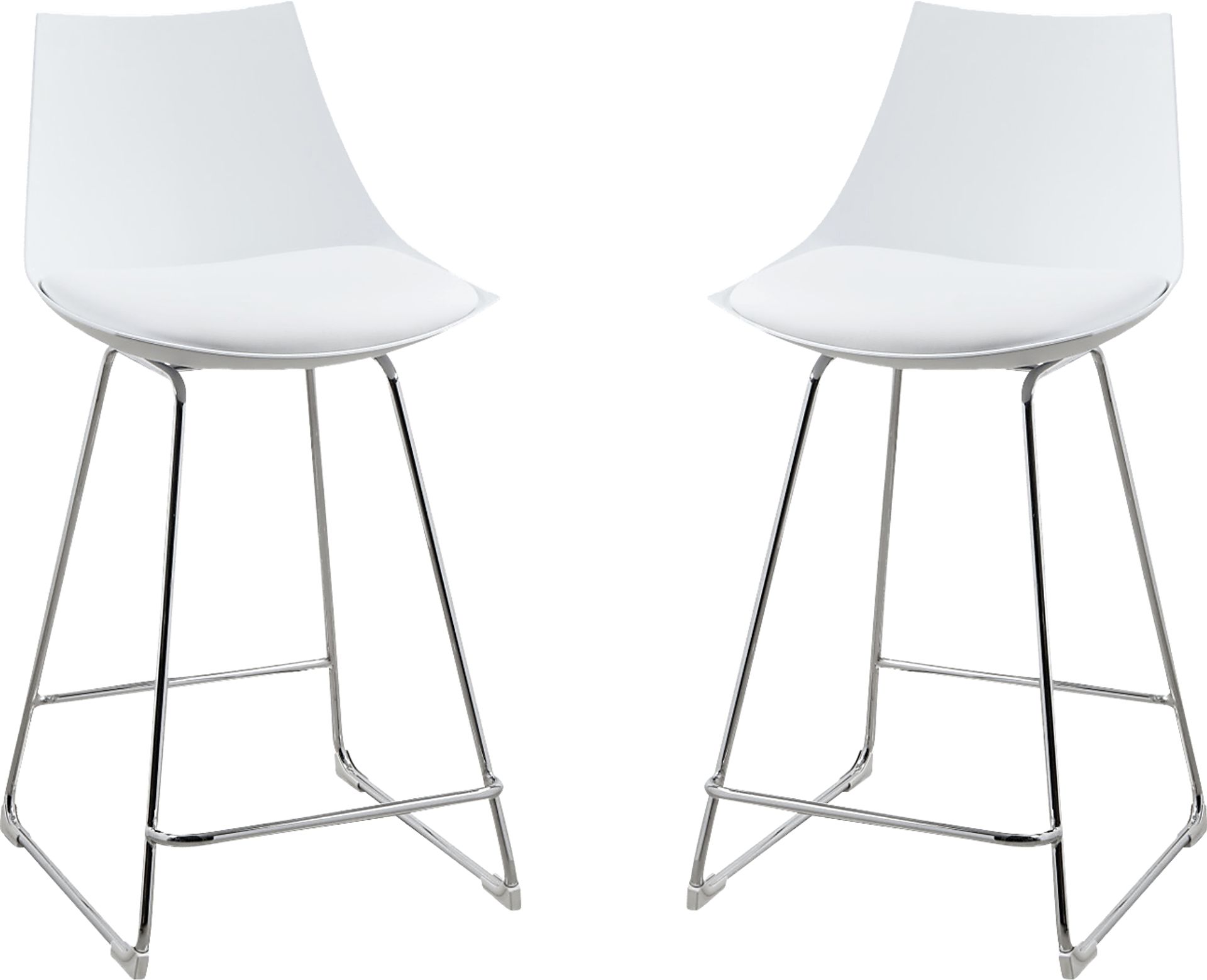 Neoway White Counter Height Stool, Set of 2 - Image 1