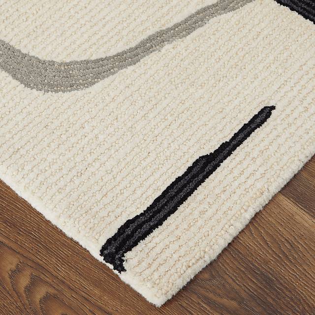 Nerida Ivory/Black 3'6 x 5'6 Rug - Thumbnail - Image 9