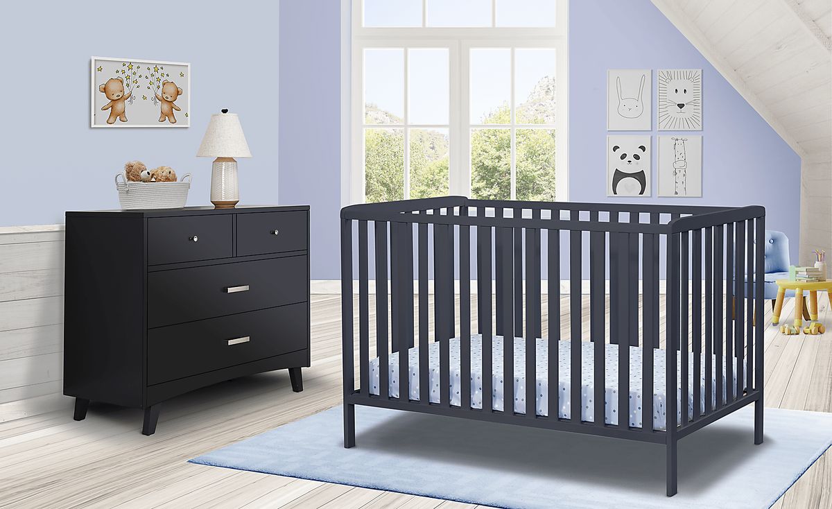 Nerio Dark Gray 3 In 1 Crib Rooms to Go