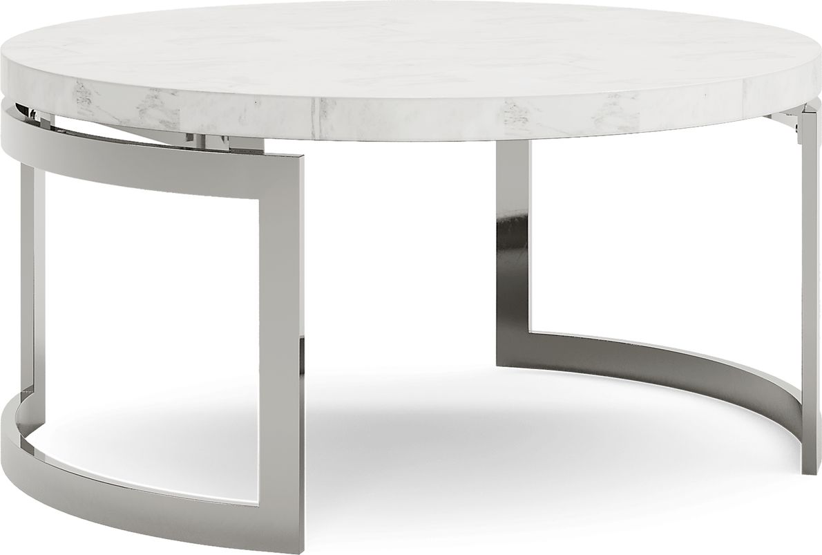Nerissa Chrome Metal Round Cocktail Table Rooms To Go