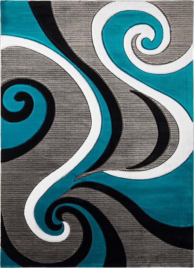 Nermina Turquoise 7'8 x 10'2 Rug - Thumbnail - Image 1