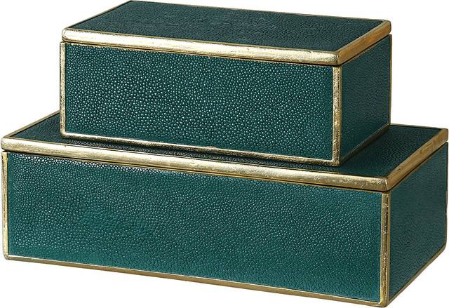Neshota Green Decorative Box, Set of 2 - Thumbnail - Image 1