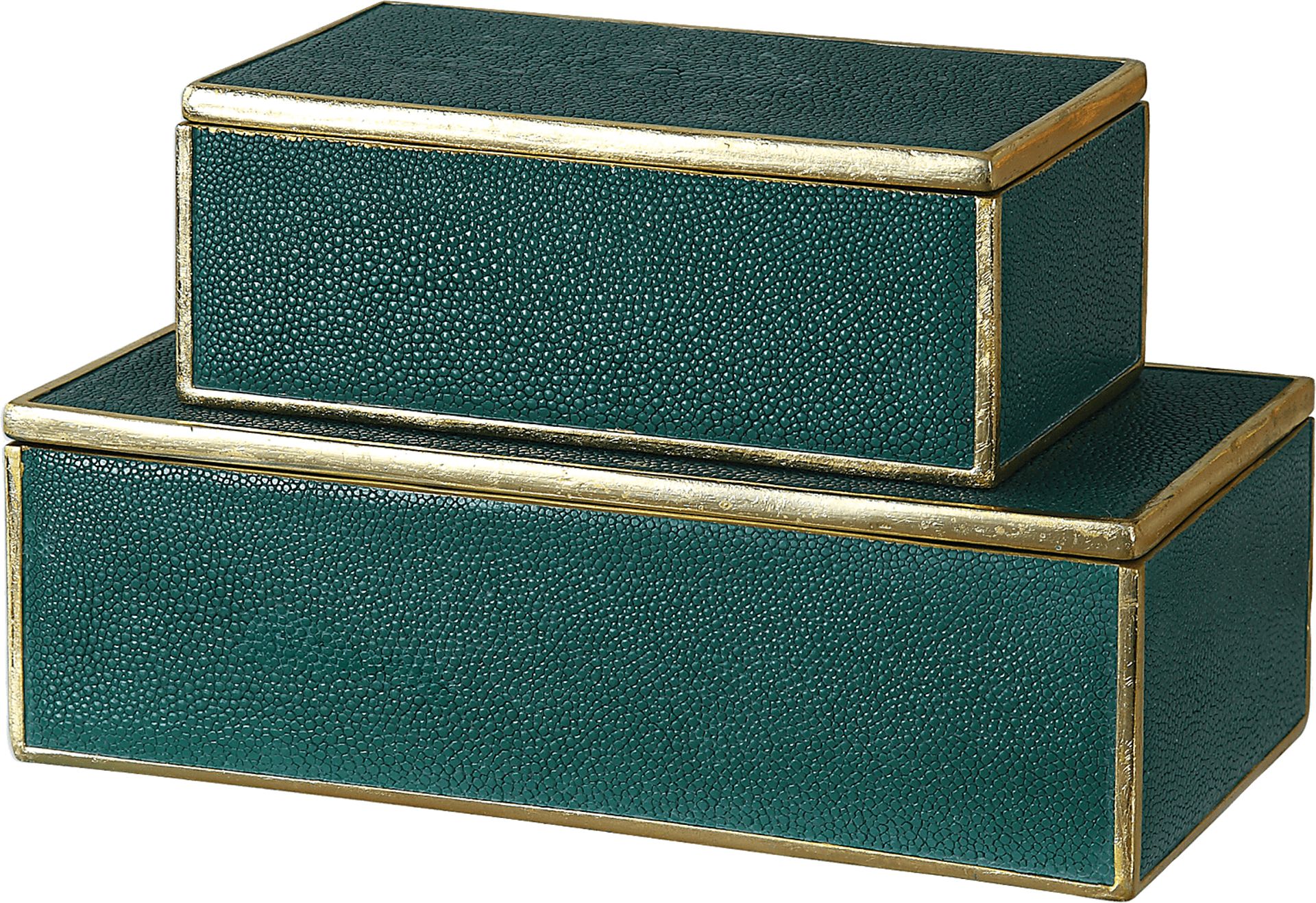 Neshota Green Decorative Box, Set of 2 - Image 1