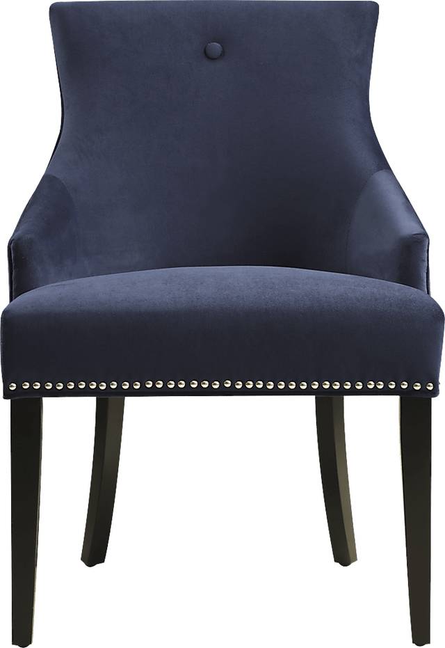 Neveah Navy Dining Chair - Thumbnail - Image 2