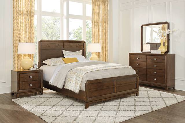 New Haven Merlot 3 Pc King Panel Bed - Thumbnail - Image 2