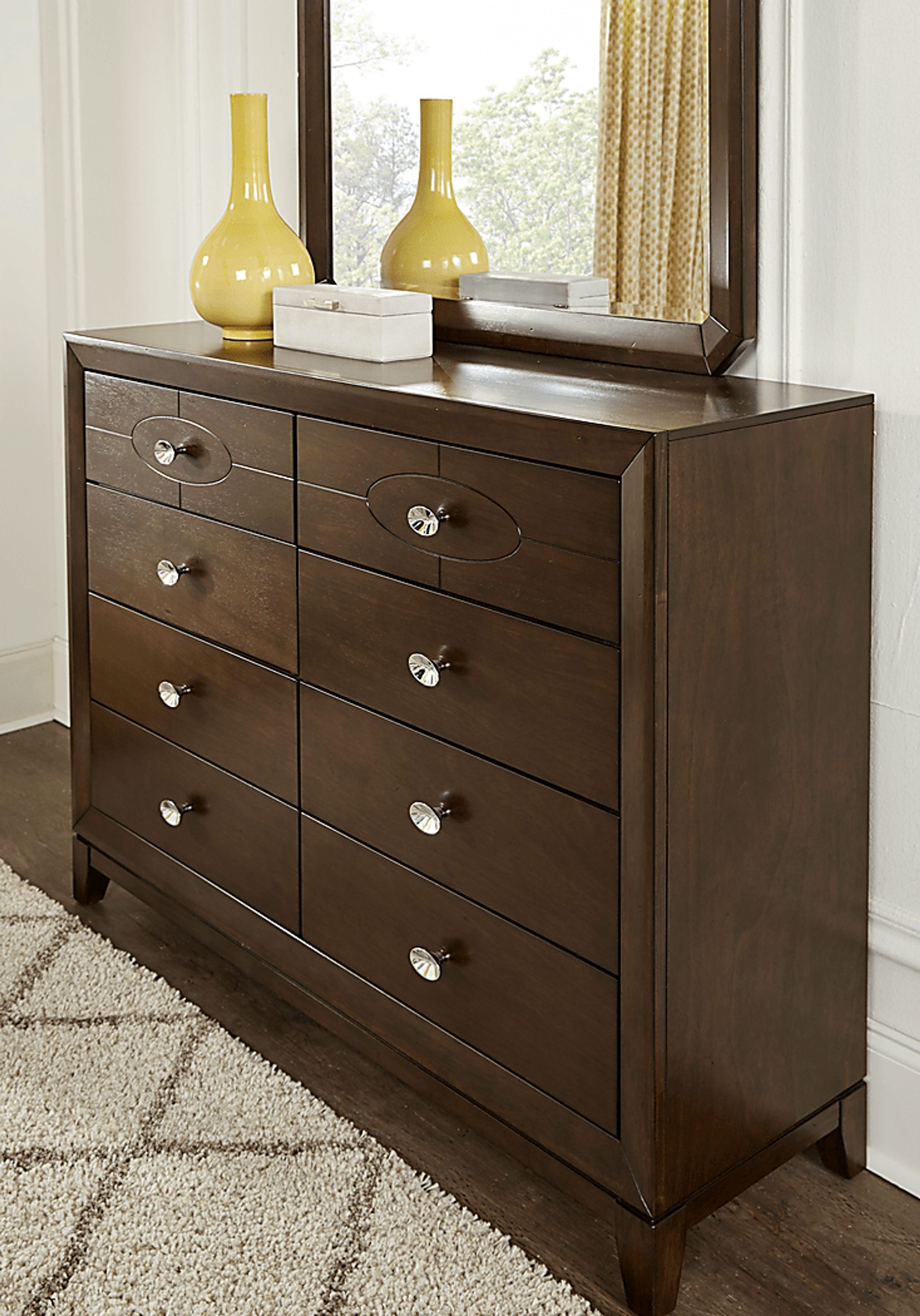 New Haven Merlot 7 Pc Queen Panel Bedroom - Image 5