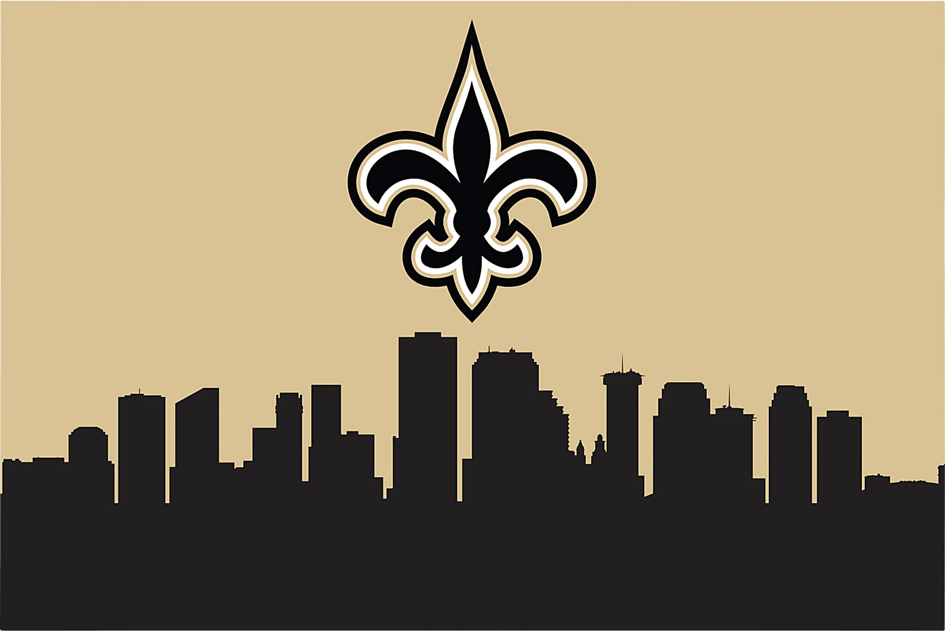 New Orleans Saints 2' x 3' Machine Washable Rug - Image 1