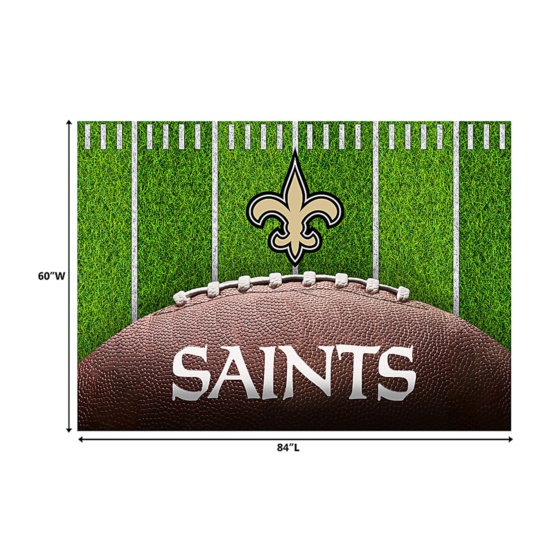 New Orleans Saints 5' x 7' Machine Washable Rug - Image 3