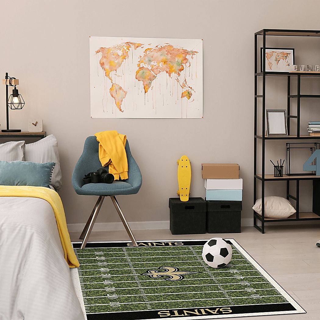 New Orleans Saints Green 4' x 6' Rug - Thumbnail 2