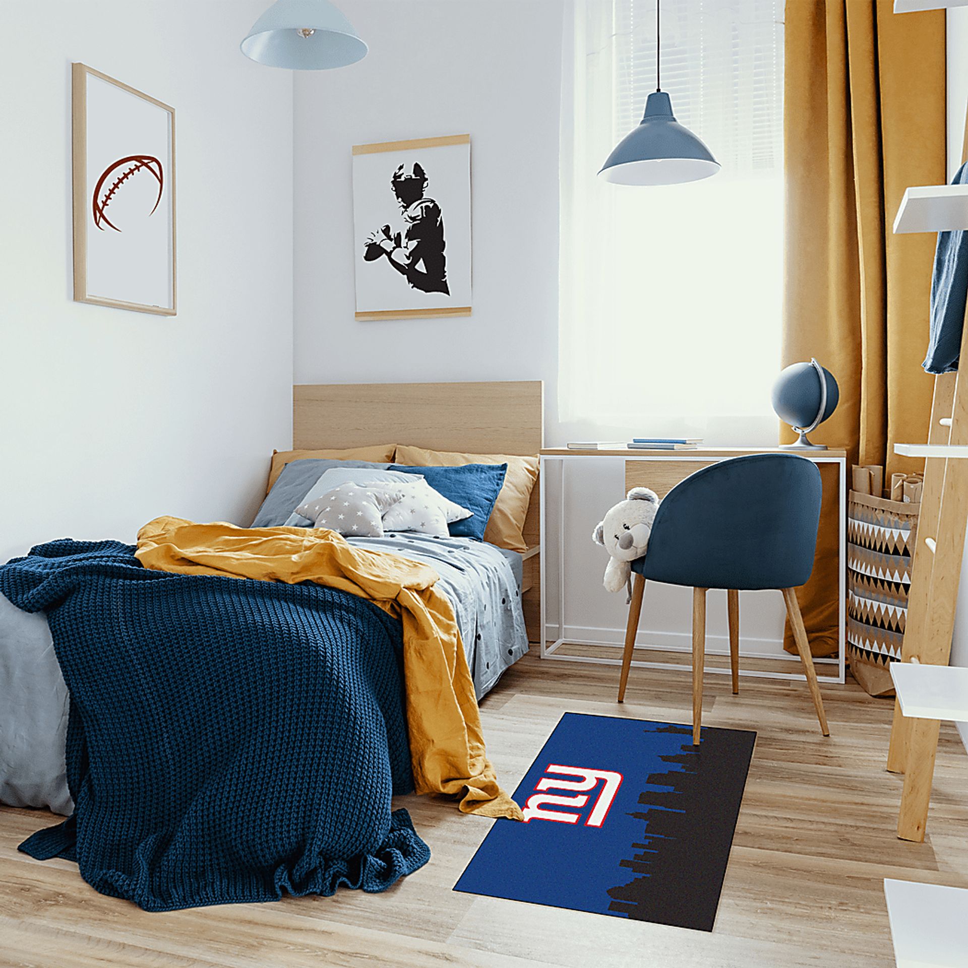 New York Giants 2' x 3' Machine Washable Rug - Image 2