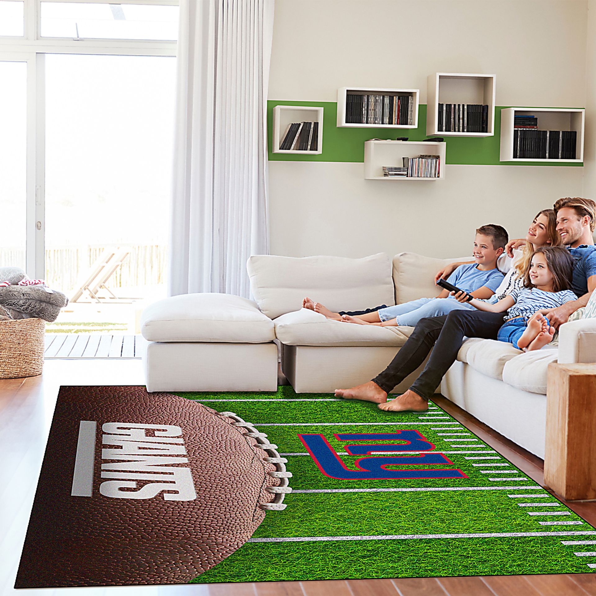 New York Giants 5' x 7' Machine Washable Rug - Image 2