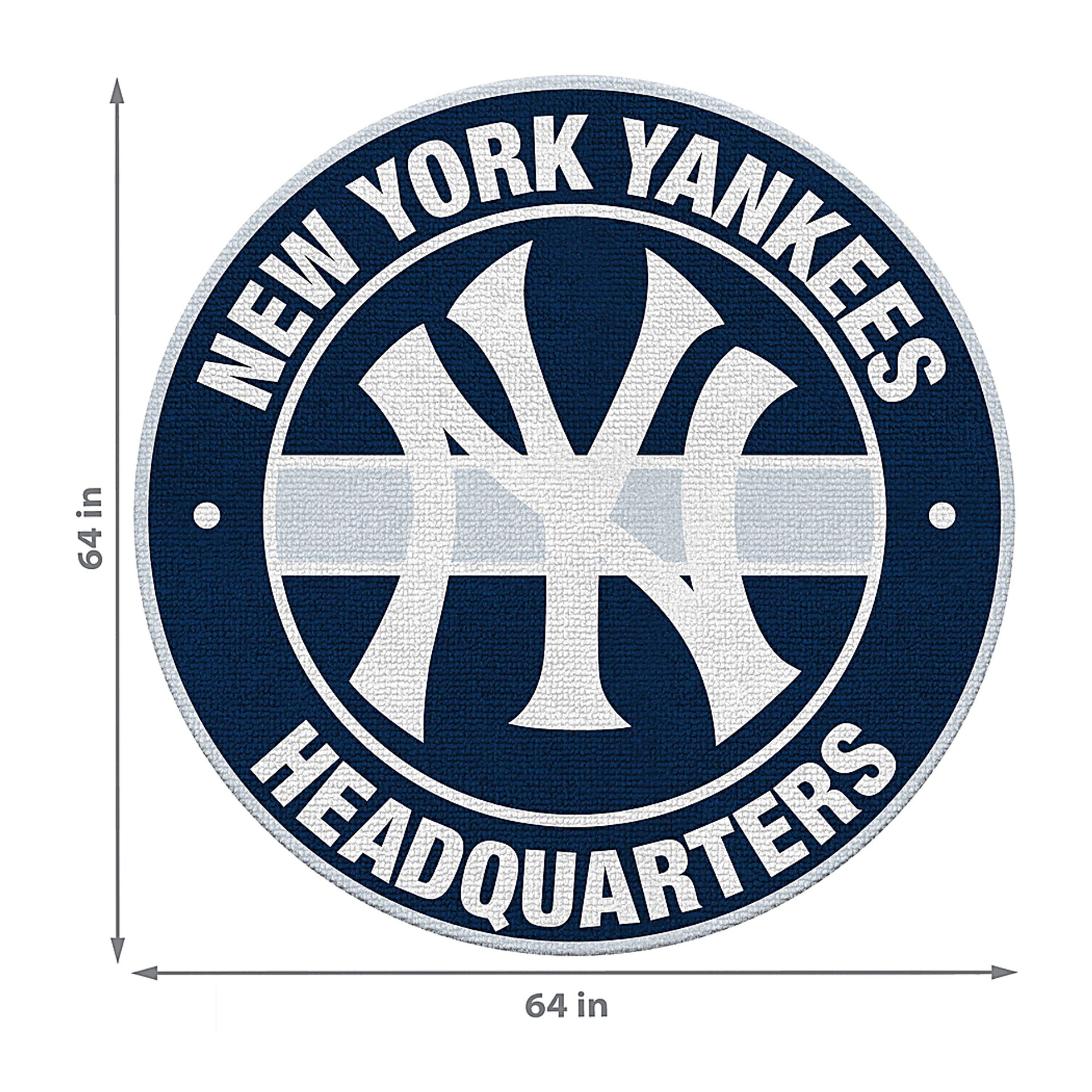 New York Yankees Blue 5' Round Headquarters Rug - Image 2