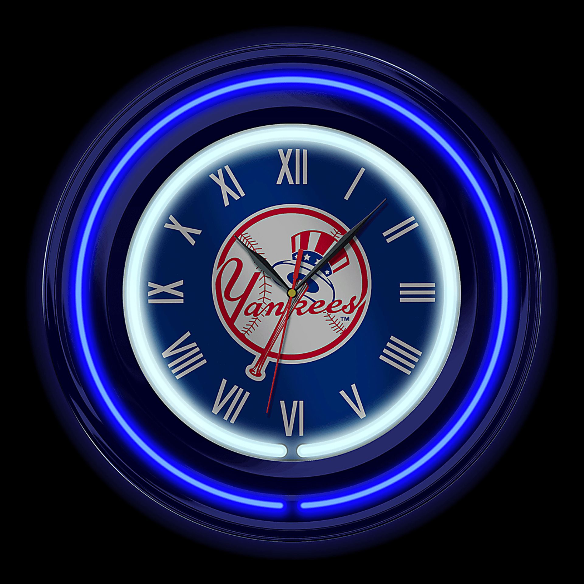 New York Yankees Blue Neon Wall Clock - Image 3
