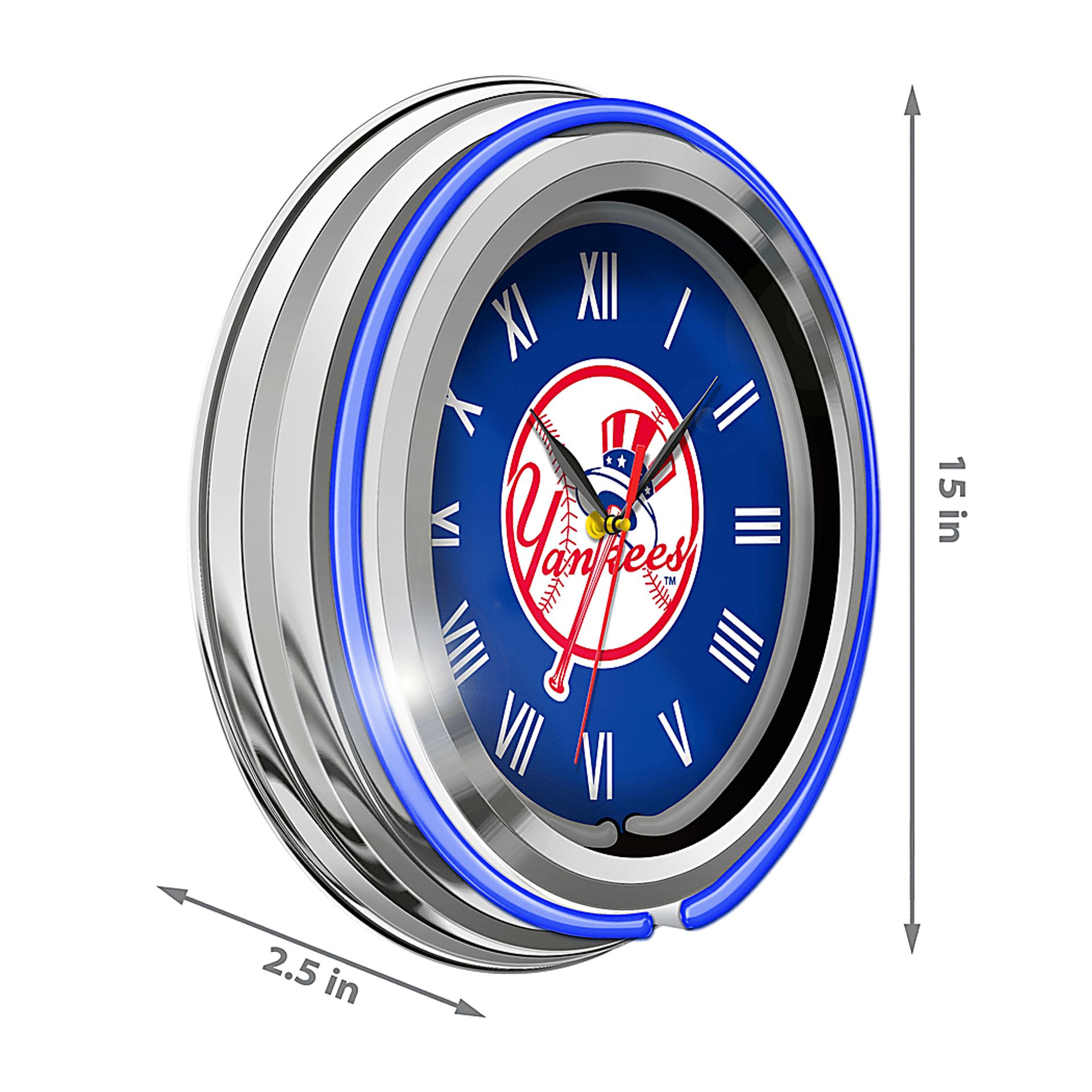 New York Yankees Blue Neon Wall Clock - Image 4