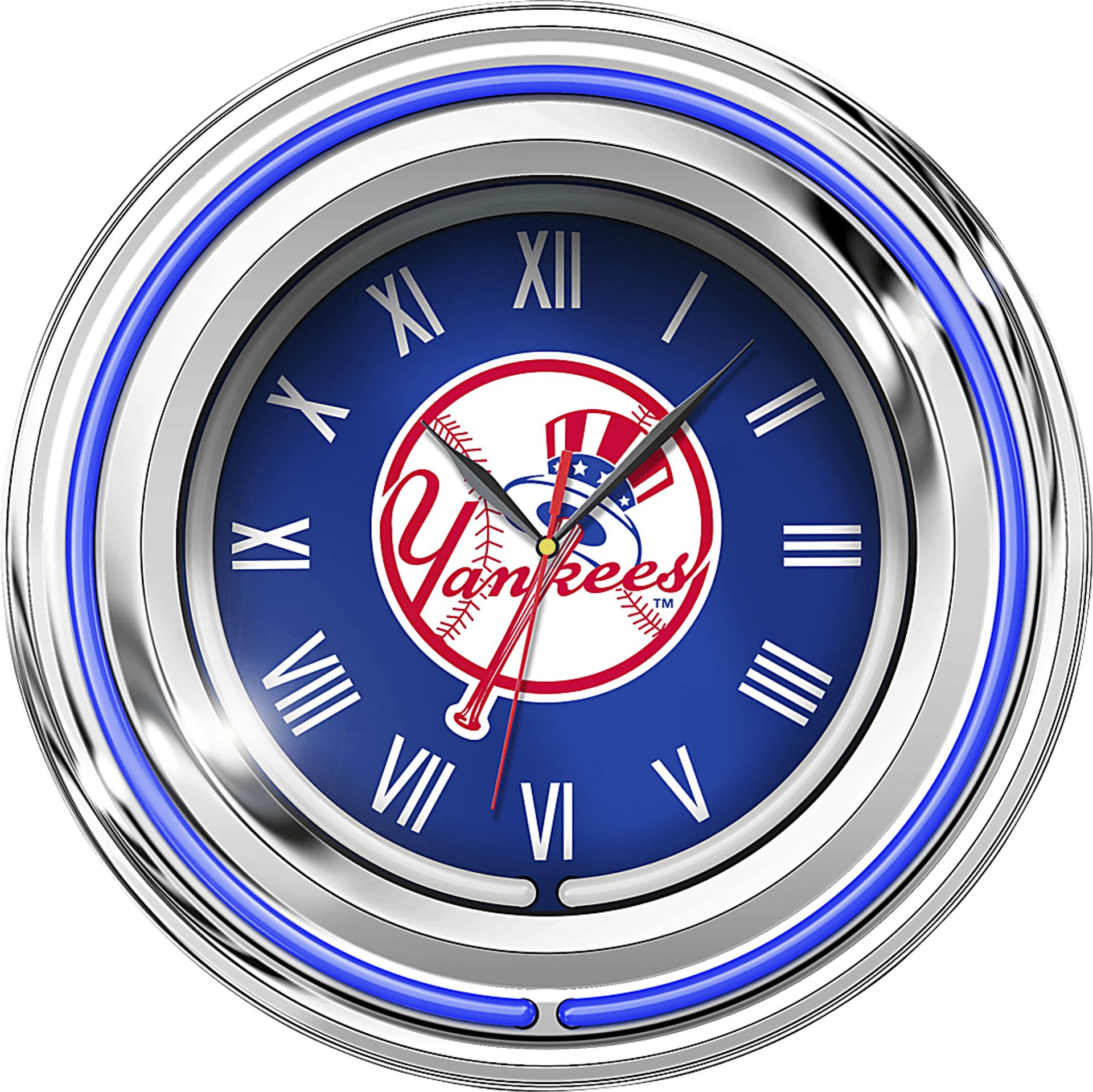New York Yankees Blue Neon Wall Clock - Image 1