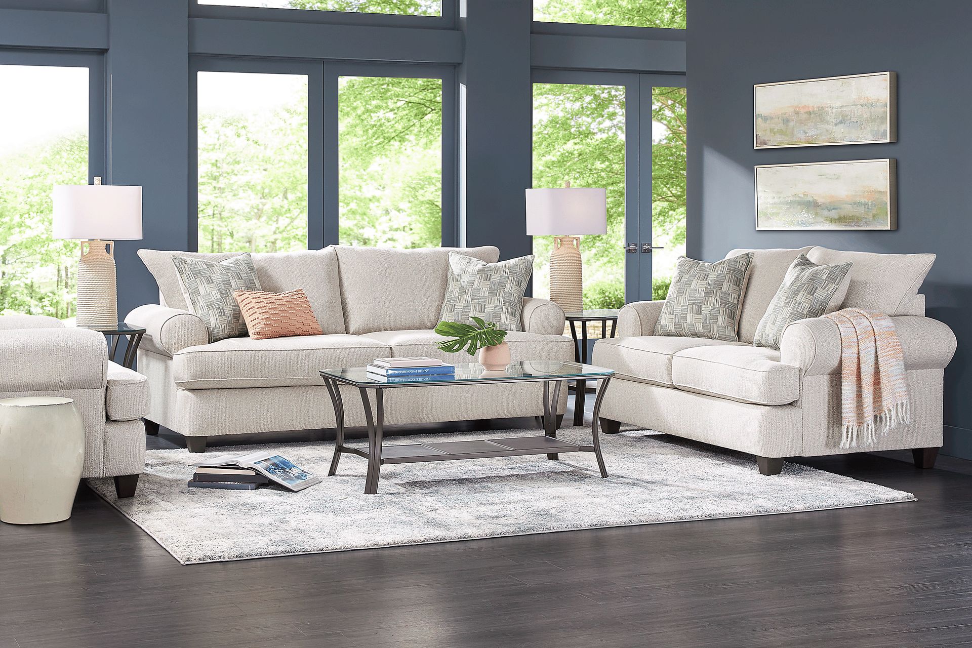 Newcastle Ivory 3 Pc Living Room - Image 1