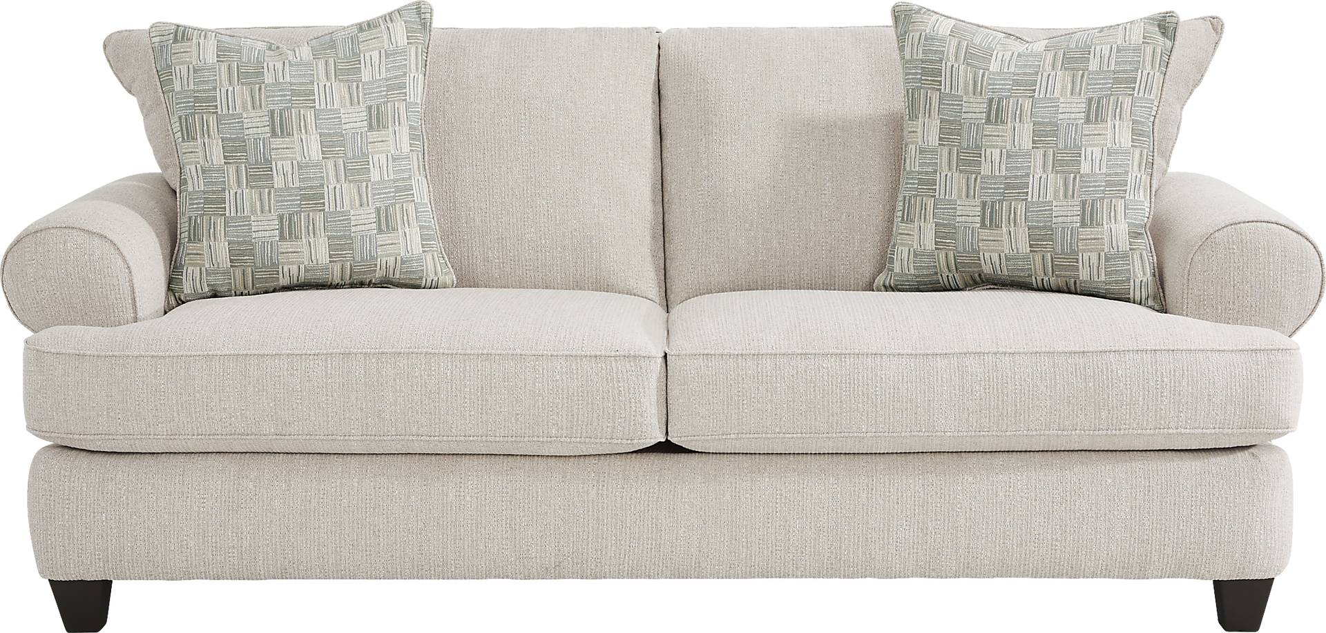 Newcastle 2 Pc Ivory Beige Chenille Fabric Living Room Set With Sofa