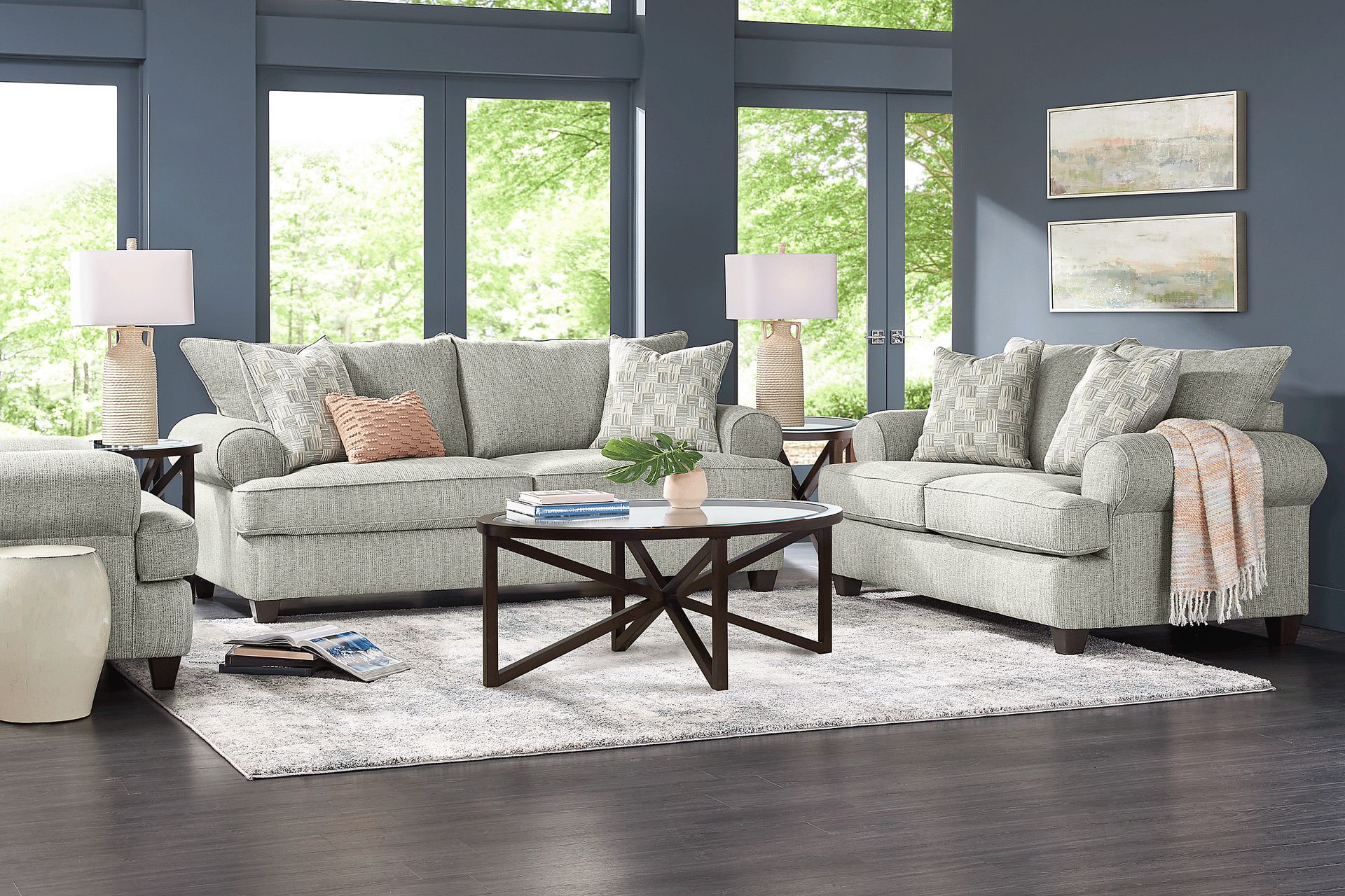 Newcastle Teal 3 Pc Living Room - Image 1