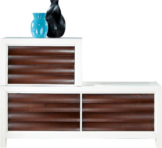 Newhart Two Tone 2 Pc Dresser w/Stack Chest - Thumbnail - Image 1